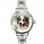 AUSTRALIAN SHEPHERD DOG Pet Animal Round Italian Charm Wrist Watch 280