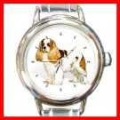 CAVALIER KING CHARLES SPANIEL DOG Pet Animal Round Italian Charm Wrist Watch 281