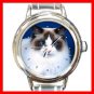 Cute Cat Kitty Pet Animal Round Italian Charm Wrist Watch 283