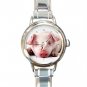 Cute Pig Animal Round Italian Charm Wrist Watch 285