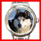 Siberian Husky DOG Pet Animal Round Italian Charm Wrist Watch 290