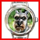 Schnauzer DOG Pet Animal Round Italian Charm Wrist Watch 300