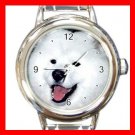 Samoyed DOG Pet Animal Round Italian Charm Wrist Watch 304