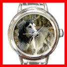 Saluki DOG Pet Animal Round Italian Charm Wrist Watch 305