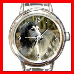 Saluki DOG Pet Animal Round Italian Charm Wrist Watch 305