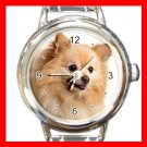Pomeranian DOG Pet Animal Round Italian Charm Wrist Watch 312