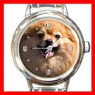 Pomeranian DOG Pet Animal Round Italian Charm Wrist Watch 314