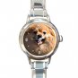 Pomeranian DOG Pet Animal Round Italian Charm Wrist Watch 314