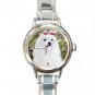 Maltese DOG Pet Animal Round Italian Charm Wrist Watch 324