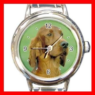 Irish Setter DOG Pet Animal Round Italian Charm Wrist Watch 340
