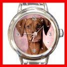 Hungarian Vizsla DOG Pet Animal Round Italian Charm Wrist Watch 341