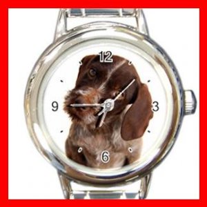 German Wirehaired Pointer DOG Pet Round Italian Charm Wrist Watch 349