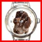 German Wirehaired Pointer DOG Pet Round Italian Charm Wrist Watch 349