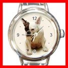 French Bulldog DOG Pet Round Italian Charm Wrist Watch 352