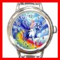 Flying Unicorn Myth Rainbow Round Italian Charm Wrist Watch 355