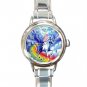 Flying Unicorn Myth Rainbow Round Italian Charm Wrist Watch 355