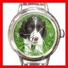 English Spring Spaniel Dog Pet Animal Round Italian Charm Wrist Watch 357