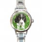 English Spring Spaniel Dog Pet Animal Round Italian Charm Wrist Watch 357