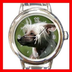 Chinese Crested Dog Pet Animal Round Italian Charm Wrist Watch 360