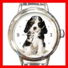 Cavalier King Charles Spaniel Dog Pet Animal Round Italian Charm Wrist Watch 362