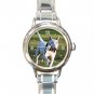 Bull Terrier Dog Pet Animal Round Italian Charm Wrist Watch 365