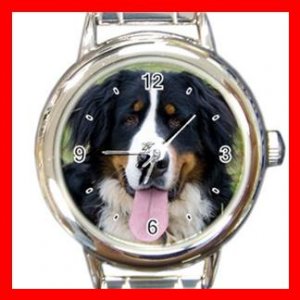 Bernese Mountain Dog Pet Animal Round Italian Charm Wrist Watch 367