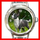 Basenji Dog Pet Animal Round Italian Charm Wrist Watch 372