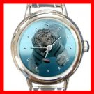 Tiger Under Water Animal Round Italian Charm Wrist Watch 384