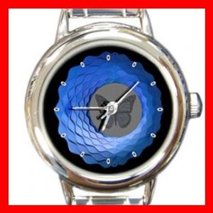 Animated Butterfly Fly Round Italian Charm Wrist Watch 386