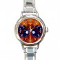 Fractal Butterfly Fly Spiral Round Italian Charm Wrist Watch 389