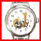 Dragon Letter J Fantasy Round Italian Charm Wrist Watch 401