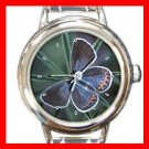 Female Butterfly Hobby Round Italian Charm Wrist Watch 402