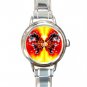Fractal Butterfly Fly Color Round Italian Charm Wrist Watch 406