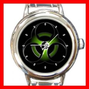 Biohazard Bio Hazard Green Round Italian Charm Wrist Watch 411