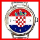 Croatia Flag Pan Slavic Round Italian Charm Wrist Watch 413