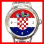 Croatia Flag Pan Slavic Round Italian Charm Wrist Watch 413