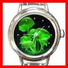 Green Shroom Mushroom Hobby Round Italian Charm Wrist Watch 414
