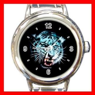 White Tiger Round Italian Charm Wrist Watch 417