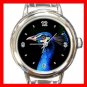 Blue Peacock Head Bird Fun Round Italian Charm Wrist Watch 422