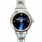 Blue Peacock Head Bird Fun Round Italian Charm Wrist Watch 422
