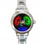 3D Ambigram Letter ABC Fun Round Italian Charm Wrist Watch 427