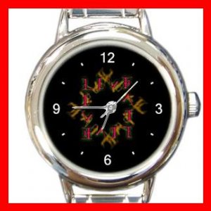 Love Hate Quad Ambigram Fun Round Italian Charm Wrist Watch 428
