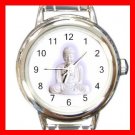 White Buddha Buddhism Faith Round Italian Charm Wrist Watch 429