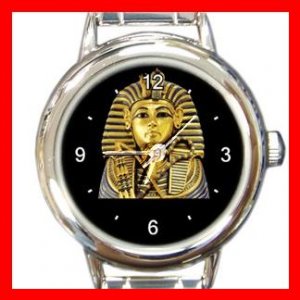 King Tut Tutenkh Egyptian Round Italian Charm Wrist Watch 432