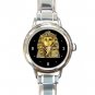 King Tut Tutenkh Egyptian Round Italian Charm Wrist Watch 432