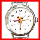 Ice Skating Sports Game Fun Round Italian Charm Wrist Watch 435