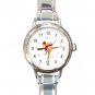 Ice Skating Sports Game Fun Round Italian Charm Wrist Watch 435