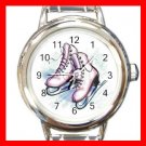 Ice Skating Sports Game Fun Round Italian Charm Wrist Watch 436