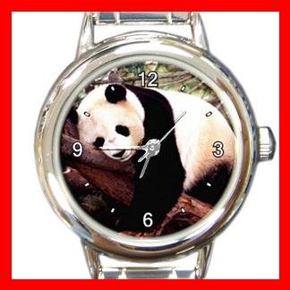 SLEEPING PANDA Animal Fun Round Italian Charm Wrist Watch 438