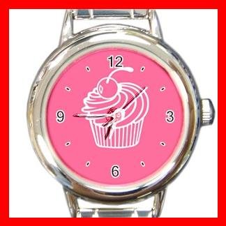 Cup Cake Dessert Round Italian Charm Wrist Watch 440